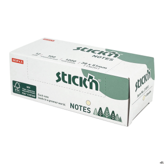 FSC notes samoprzylepny 38x51mm żółty pastel 12 notesów po 100k. Stick’n 21892
