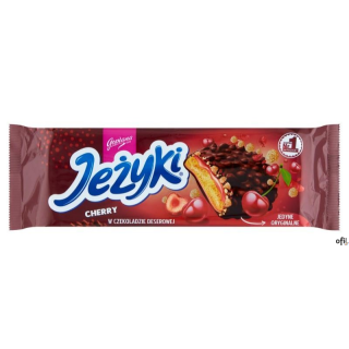 Ciastka JEŻYKI Dark Cherry 140g w czekoladzie deserowej