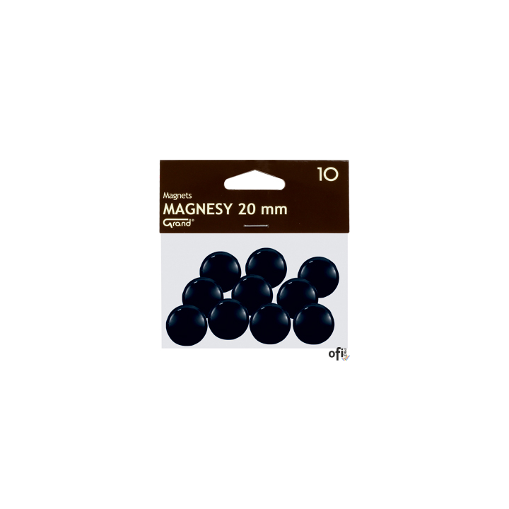Magnes 20mm GRAND, czarny, 10 szt 130-1687