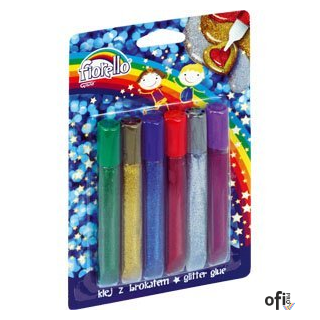 Klej brokatowy FIORELLO GR-BK13 6 kolorów x13ml 170-2232