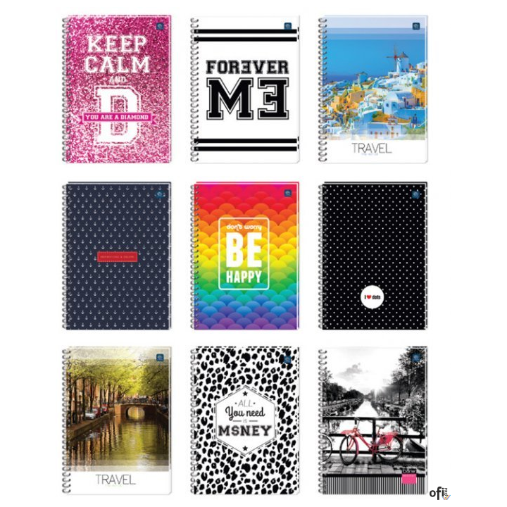 Kołonotatnik A4 100k kratka miękka oprawa INTERDRUK