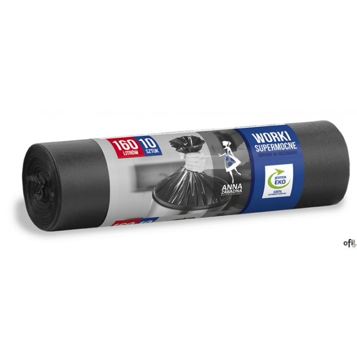 Worki na śmieci 160l supermoc.LDPE (10szt.)czarne ANNA Z. WNS1989/16SH (X)