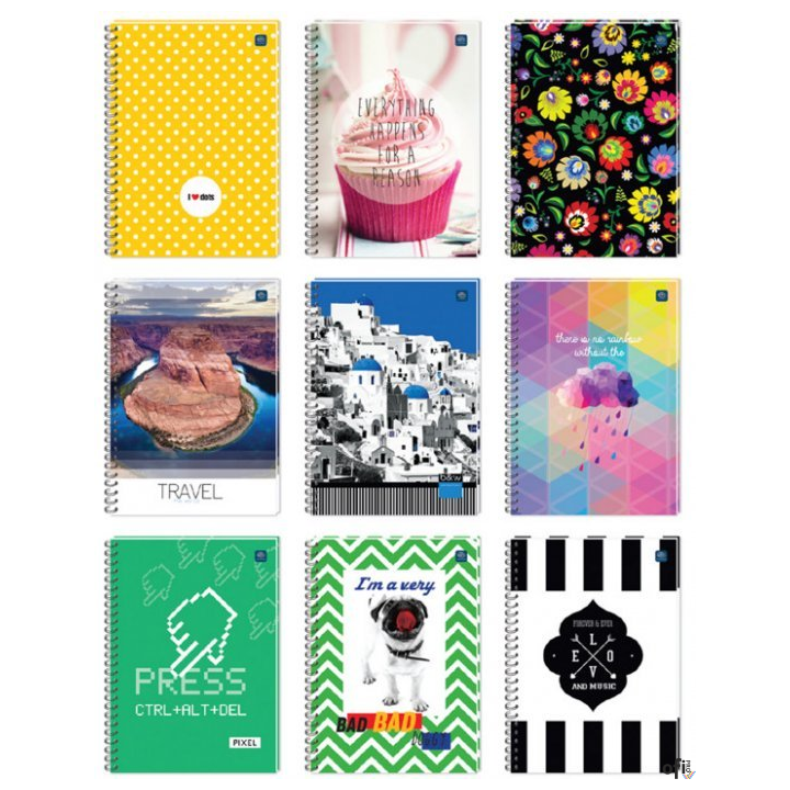 Kołonotatnik A5 50k kratka miękka oprawa INTERDRUK