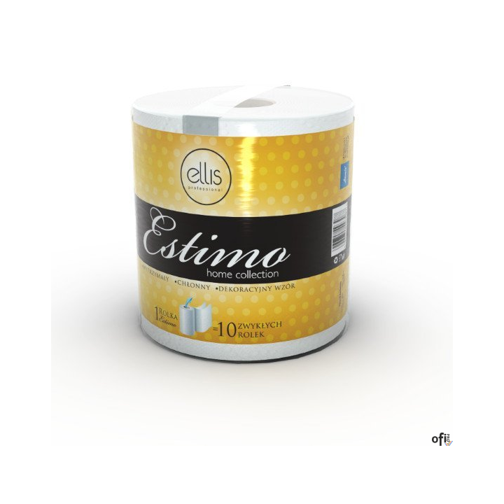 Ręcznik w roli ESTIMO PROFESSIONAL R100/2 100m 2warstwy celuloza 500 listków ELLIS 3087
