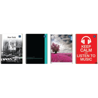 Kołozeszyt_B5 160k kratka z kolorowymi marginesami mix INTERDRUK