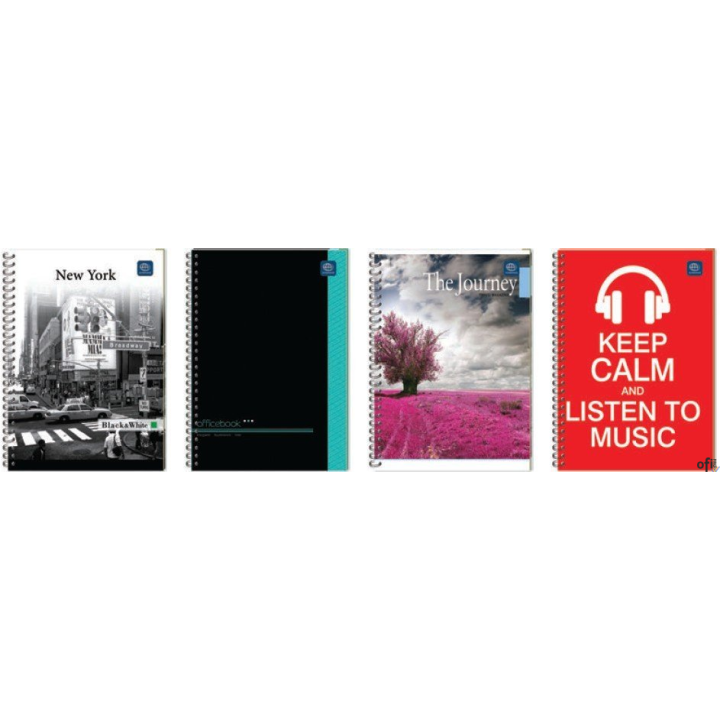 Kołozeszyt_B5 160k kratka z kolorowymi marginesami mix INTERDRUK