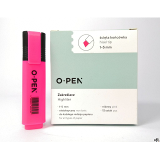 Zakreślacz różowy DH106 OPEN