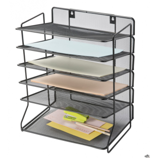 Sorter na dokumenty Q-CONNECT Office Set, metalowy, 6 półek, czarny KF17289