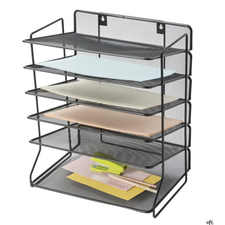 Sorter na dokumenty Q-CONNECT Office Set, metalowy, 6 półek, czarny KF17289