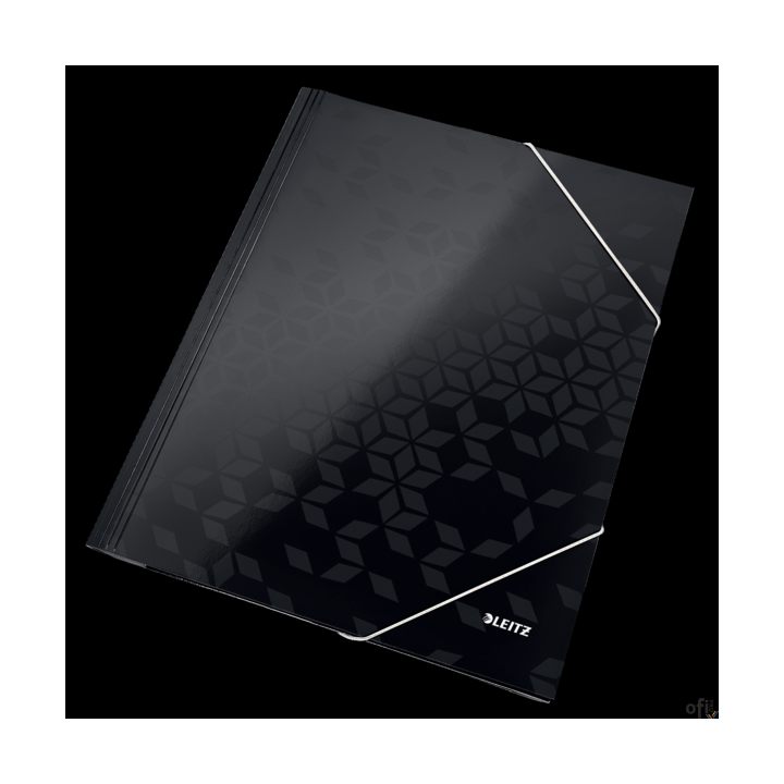 Teczka kartonowa z gumką WOW Leitz, czarna 39820095