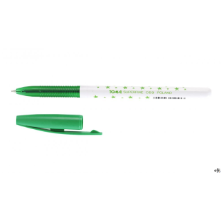 Długopis w gwiazdki SUPERFINE z supercienką końcówką, 0,5mm zielony TO-059 Toma