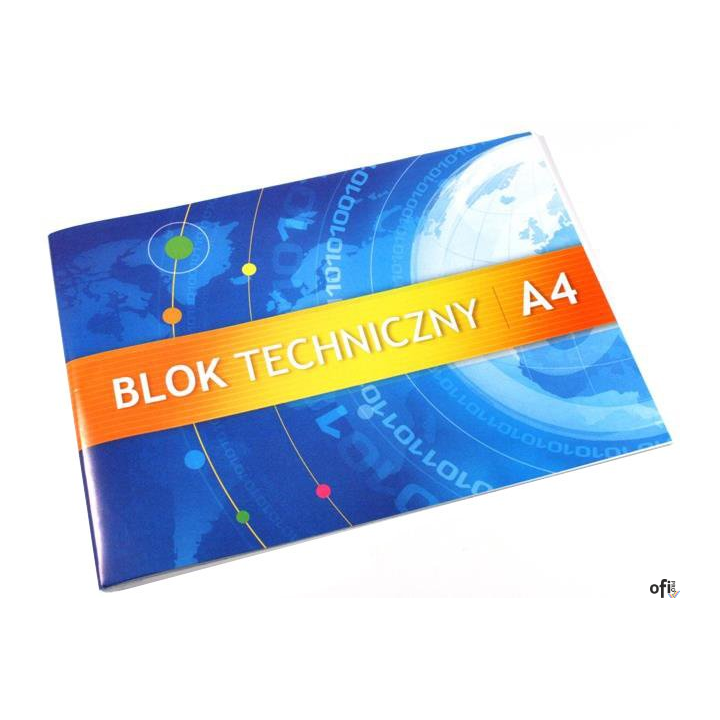 Blok techniczny biały A4 10k 250g KRESKA