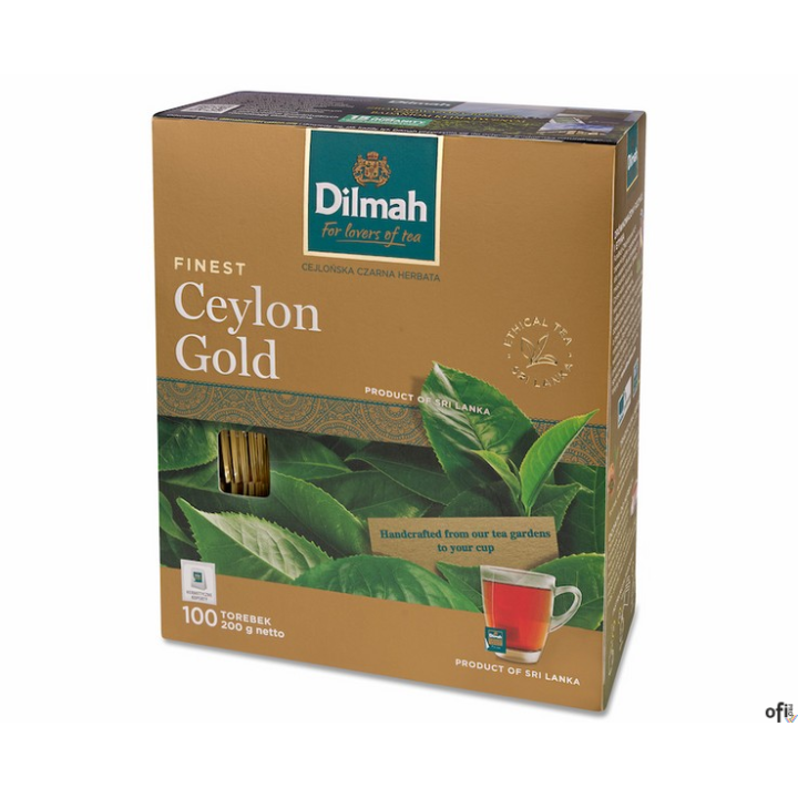 Herbata DILMAH CEYLON GOLD 100szt x2g koperta czarna