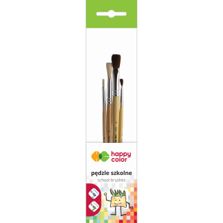 Zestaw pędzli szkolnych mix włosia A, 4 szt, Happy Color HA 3251 3240-01 PB4
