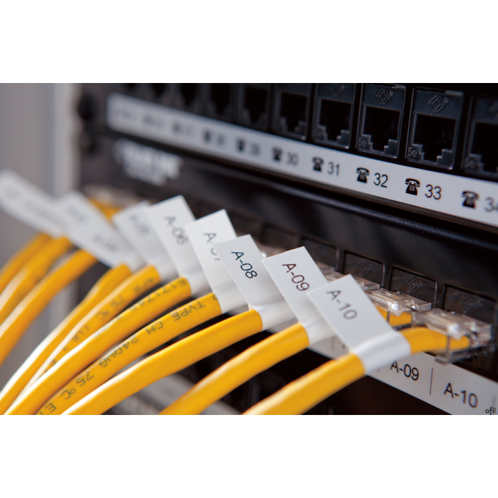 Taśma nylonowa RHINO elastyczna - biała 12 mm (do opisu kabli i przewodów) 18488 DYMO