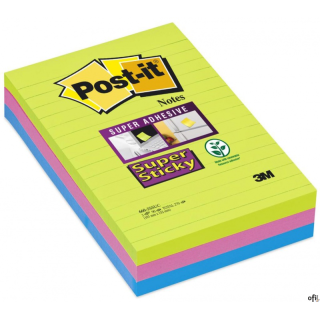 Bloczek_samoprzylepny POST-IT_ Super Sticky w linie (660 - 3 SSUC), 102x1