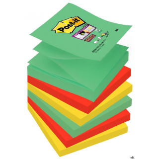 Bloczek samoprzylepny POST-IT_ Super sticky Z-Notes (R330-6SS-MAR), 76x76mm, 6x90 kart., paleta marrakesz