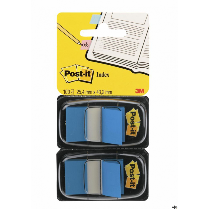 Zakładki indeksujące POST-IT_ (680-B2EU), PP, 25,4x43,2mm, 2x50 kart., niebieskie