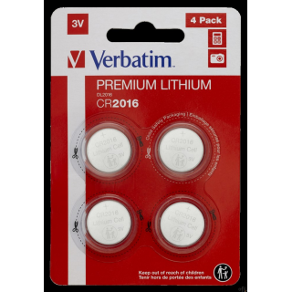 Baterie VERBATIM LITHIUM CR2016 3V BLISTER 4szt. 49531