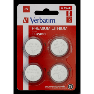 Baterie VERBATIM LITHIUM CR2450 3V BLISTER 4szt. 49535