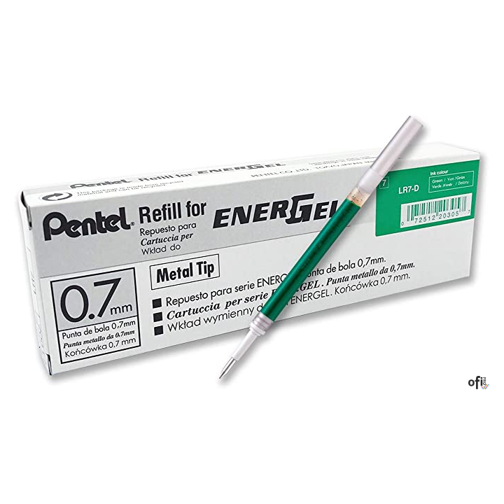 Wkład EnerGel 0,7mm zielony LR7-D PENTEL