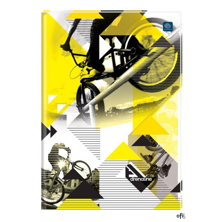 Brulion A5 96k kratka mix wzorów twarda oprawa INTERDRUK