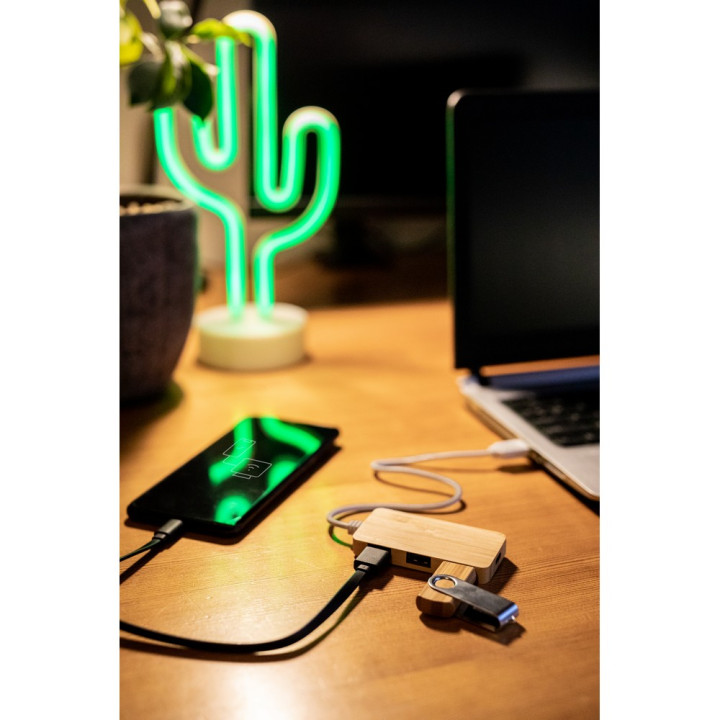 Bambusowy hub USB i USB-C B'RIGHT | Kenzie
