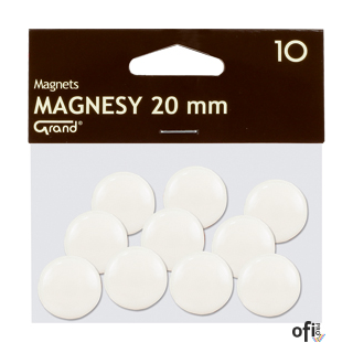 Magnes 20mm GRAND, biały, 10 szt 130-1689