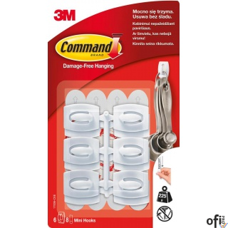Haki wielokrotnego użytku COMMAND (17006 CEE), małe, 6szt., białe