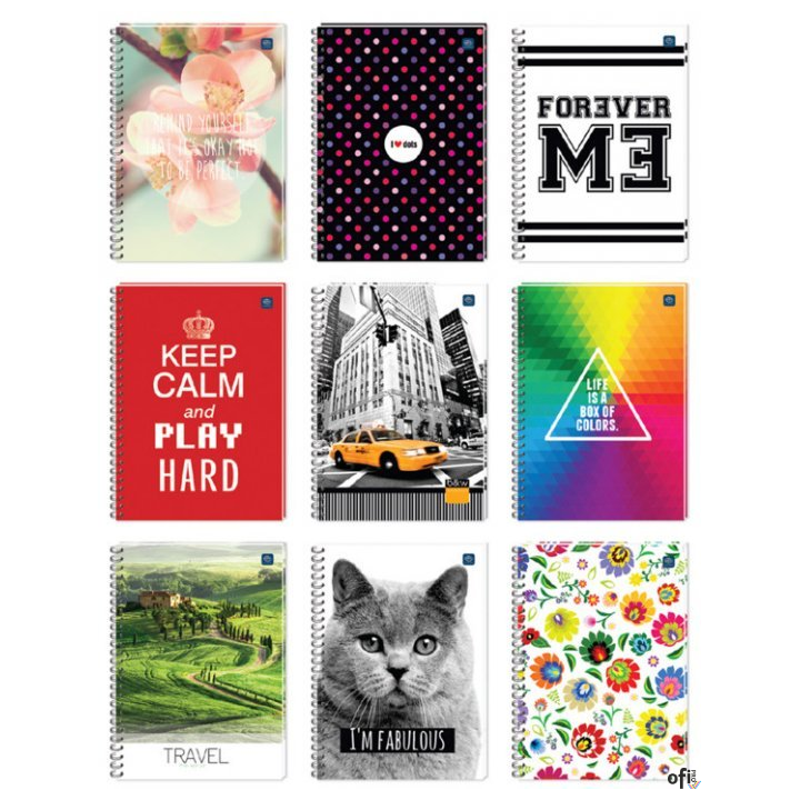 Kołonotatnik A5 100k kratka miękka oprawa INTERDRUK