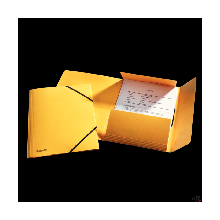 Teczka kartonowa z gumkami ESSELTE żółty 26591