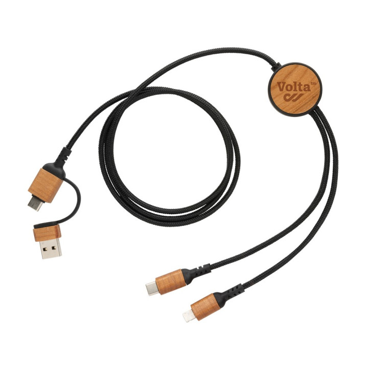 Kabel do ładowania 6 w 1 Ohio, plastik z recyklingu