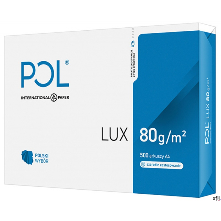 Papier xero A4 POLLUX 80g klasa białości B 161 karton 5 ryz