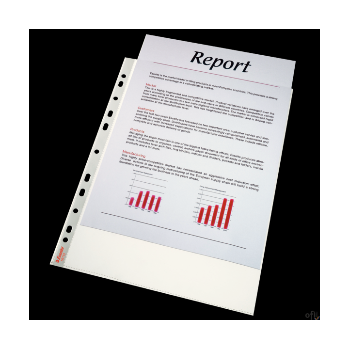 Koszulki krystaliczne A4 Esselte, 75 mic., 100 szt., w kartonie, 56113