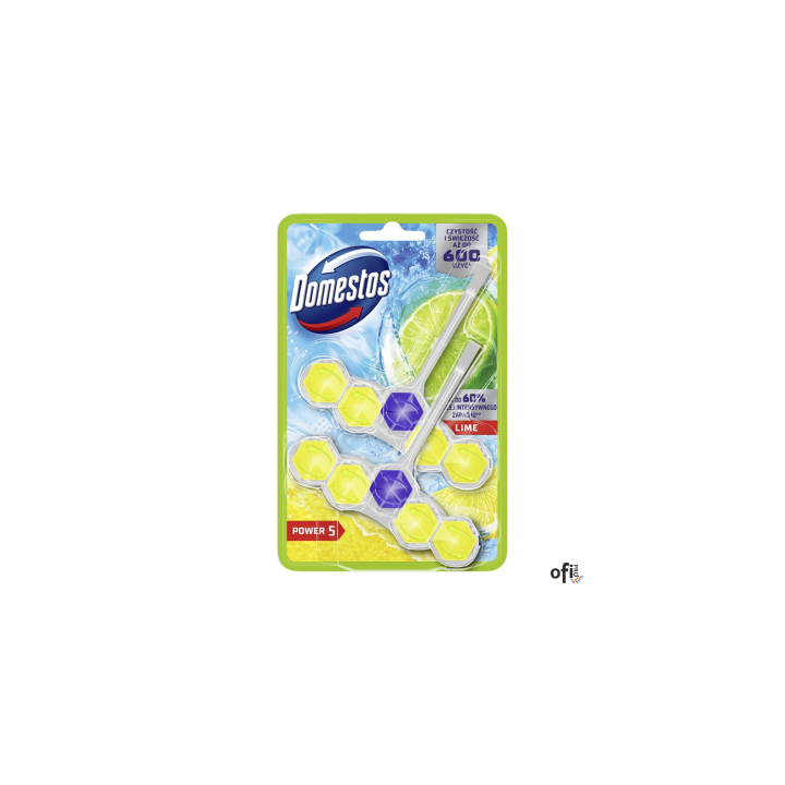 DOMESTOS Zawieszka do toalety POWER5 DUO LIME 5x2x55g 03204