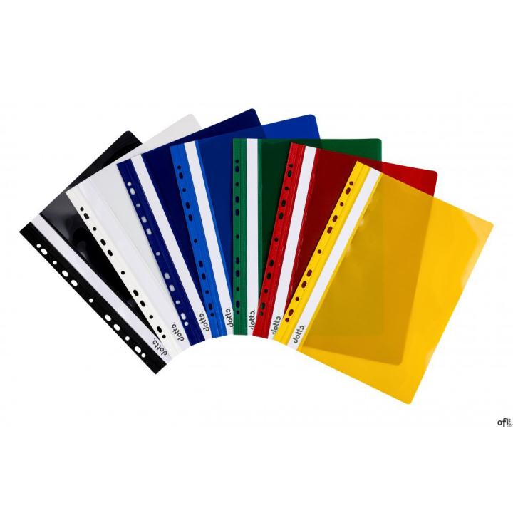 Skoroszyt DOTTS A4 twardy wpinany zielony (10szt) SH-DOT-01-02