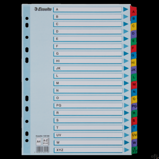 Przekładki kartonowe MYLAR A4 A-Z 100166 białe ESSELTE