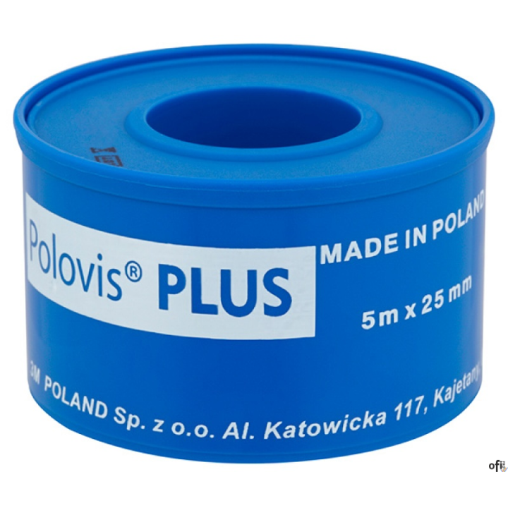 Hipoalergiczny przylepiec tkaninowy 5m x 25mm POLOVIS PLUS UU006387201  plaster na rolce