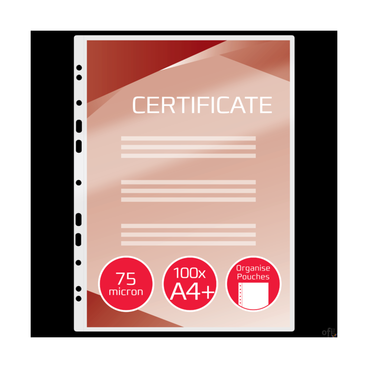 Folie do laminacji GBC Organise, 75 mic., A4, przezroczyste , 100 szt. 41664E