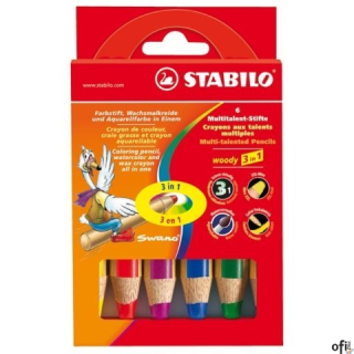 Kredki WOODY 3 w 1 8806-1-20 6kol.z temper. ARTY  STABILO