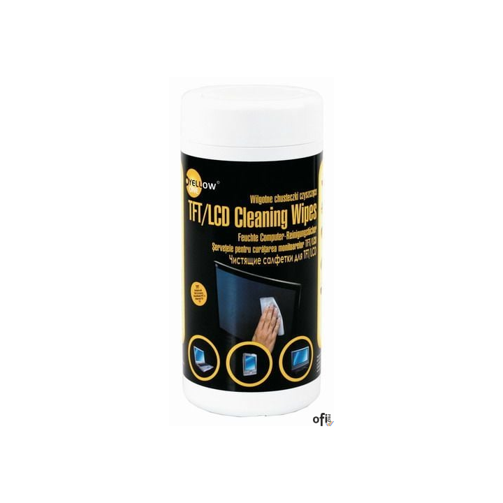 Chusteczki do czyszczenia ekranów YELLOW ONE (125-1034) 100szt duża tuba