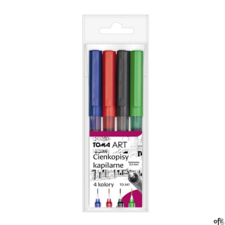 Cienkopisy kapilarne, końcówka 0,5mm, komplet 4 kolory  TO-347-4 Toma