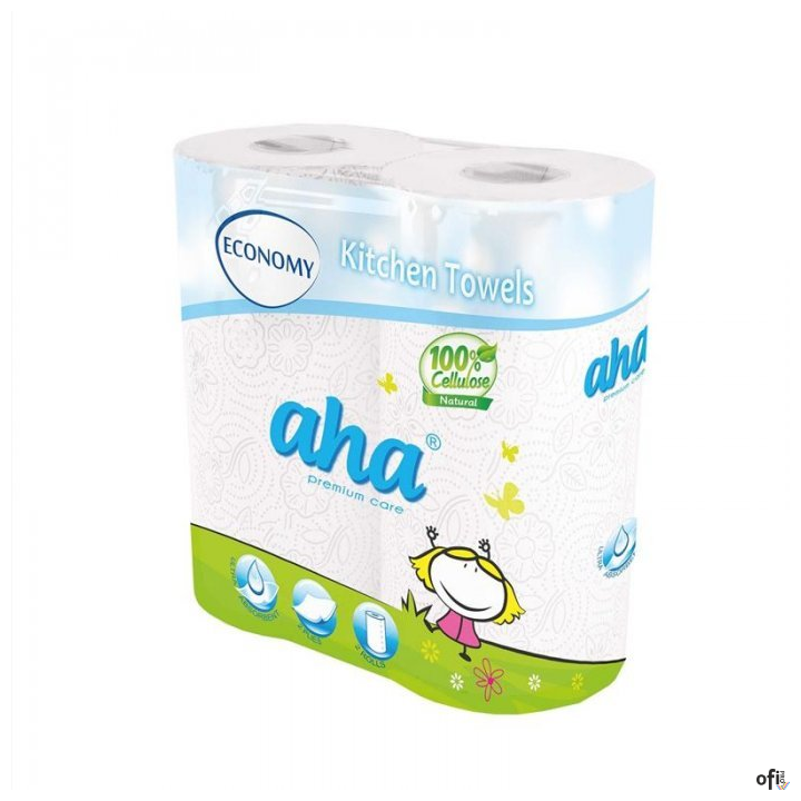 Ręcznik w roli AHA ECONOMY 2 warstwy (2 rolki) biały