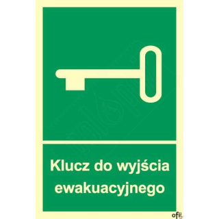 Tabliczka Klucz do wyjścia ewakuacyjnego 150x205 ZZ-21e/7163ZN (X)