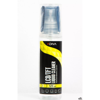 Płyn do czyszczenia ekranów LCD/TFT 125 ml, + ściereczka mikrofibra niebieska 15x18cm ADIVA