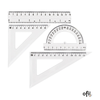 Zestaw geometryczny GR-031T, przezroczysty GRAND 130-1640