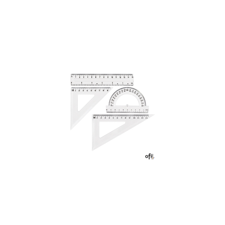 Zestaw geometryczny GR-031T, przezroczysty GRAND 130-1640
