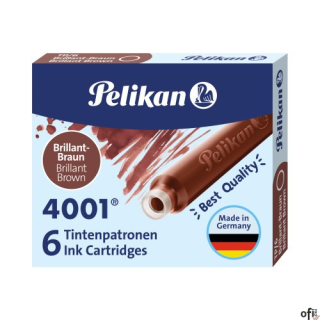 Naboje do piór, krótkie brązowe 100435996 PELIKAN