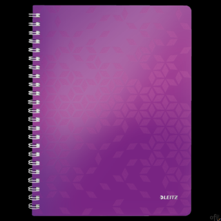 Kołonotatnik LEITZ WOW A4 80k PP kratka fioletowy 46380062