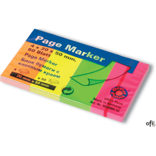 Zakładki indeksujące 50x20x4 neonowe (4x50fiszek) 5552 OP5552004-5224004 KOH I NOOR